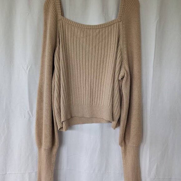 Boden Sweater Knitted Women's Size US 20 22 UK 22 Tan Pullover Bohemian Plus NEW - Picture 8 of 9